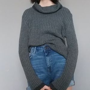Grey knitted turtleneck